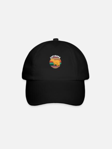 Capybara Familie - Baseballkappe - Schwarz/Schwarz