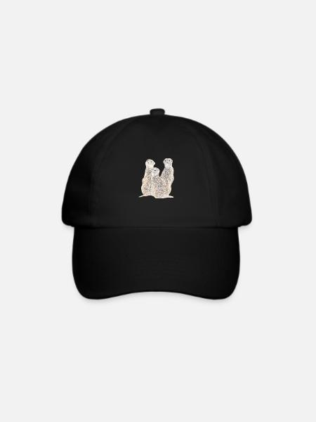Erdmännchen - Mangusten - Afrika - Baseballkappe - Schwarz/Schwarz