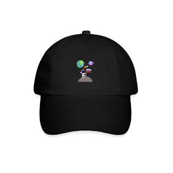 Mondlandung Planet Russland Flagge Astronaut - Baseballkappe - Schwarz/Schwarz - Vorne