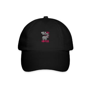 Hippo Mädchen Afrika Zoo Tier Geschenk Nilpferd - Baseballkappe - Schwarz/Schwarz - Vorne