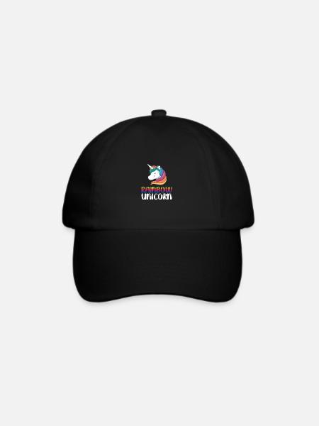 Rainbow Unicorn Bisexual Transgender Pride Rainbow - Baseballkappe - Schwarz/Schwarz