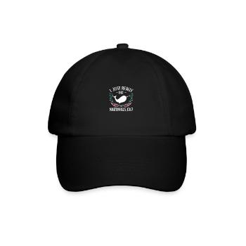 Narwal Outfit Meerestier Zahnwale - Baseballkappe - Schwarz/Schwarz - Vorne