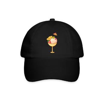 Eis Speiseeis Eiskrem Eiscreme Kugeleis Eisbecher - Baseballkappe - Schwarz/Schwarz - Vorne
