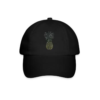 Ananas - Baseballkappe - Schwarz/Schwarz - Vorne