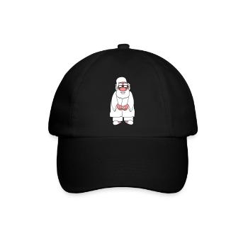 opa alt grossvater schlafanzug mantel muetze muede - Baseballkappe - Schwarz/Schwarz - Vorne