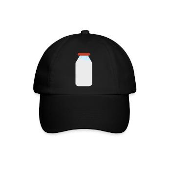 Milchflasche, Milchdesign - Baseballkappe - Schwarz/Schwarz - Vorne