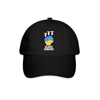 Slava ukraini - Baseballkappe - Schwarz/Schwarz - Vorne