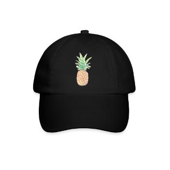 Ananas Mosaik - Baseballkappe - Schwarz/Schwarz - Vorne