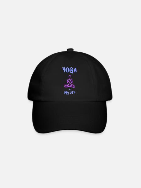 Yoga is my life - Baseballkappe - Schwarz/Schwarz