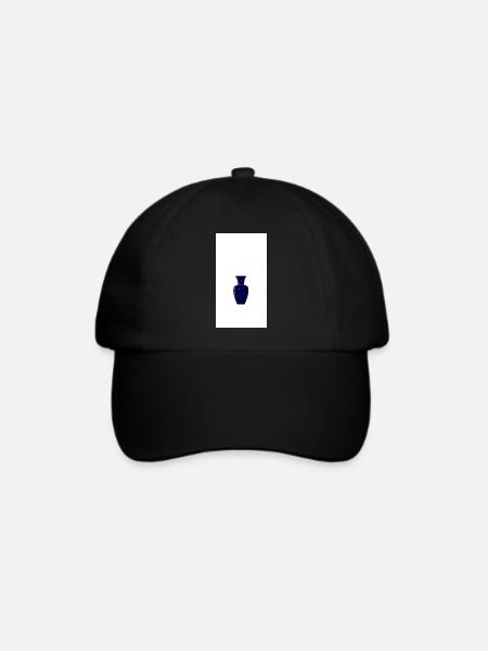 Mitternachtsblaue Vasen-Silhouette - Baseballkappe - Schwarz/Schwarz