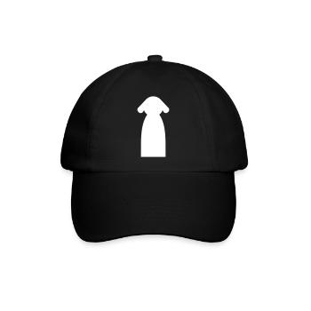 Hunde Silhouette – Minimalistisches Hunde Design - Baseballkappe - Schwarz/Schwarz - Vorne