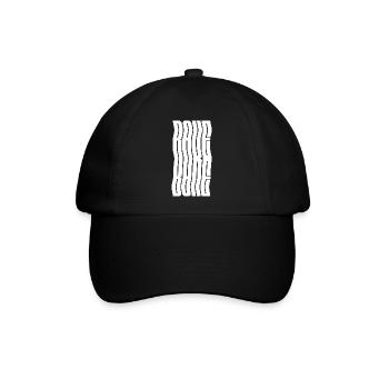 Rave Wavy Typografie-Design - Baseballkappe - Schwarz/Schwarz - Vorne