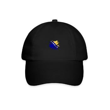 Flagge Bosnien bosnisches - Baseballkappe - Schwarz/Schwarz - Vorne
