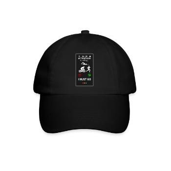 Triathlon is Calling witziger Lustig Spruch - Baseballkappe - Schwarz/Schwarz - Vorne