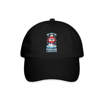 Pinguine Ich Bin Ein Pinguin - Baseballkappe - Schwarz/Schwarz - Vorne