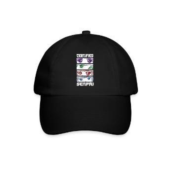 Certified Senpai Anime Manga Zertifizierter Senpai - Baseballkappe - Schwarz/Schwarz - Vorne