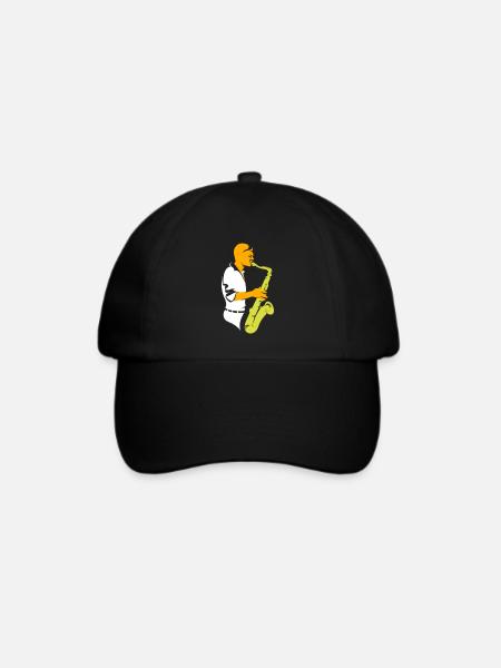 jazz music Jazz-Musiker Trompete Saxofon Geschenk - Baseballkappe - Schwarz/Schwarz