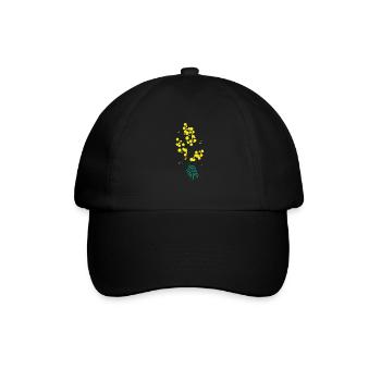 Little Flowers – Mimosa - Baseballkappe - Schwarz/Schwarz - Vorne