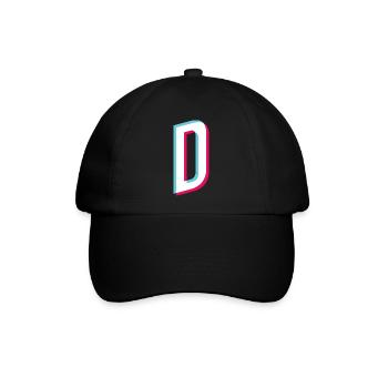 D - Buchstabe D - Baseballkappe - Schwarz/Schwarz - Vorne