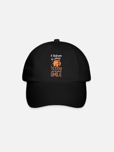 Bär Spielzeug Kuschelbär - Baseballkappe - Schwarz/Schwarz