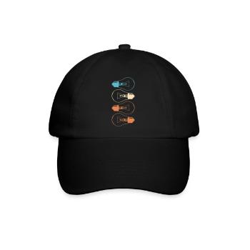 Idee Glühbirne Licht Gehirn Lampe Denken Vektor - Baseballkappe - Schwarz/Schwarz - Vorne
