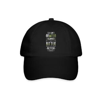 Teetrinker Tasse Erholung Trinken - Baseballkappe - Schwarz/Schwarz - Vorne