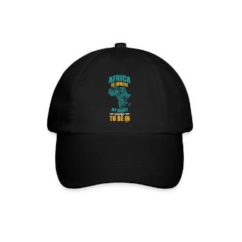 Africa Is Where My Heart Wants To be In - Baseballkappe - Schwarz/Schwarz - Vorne