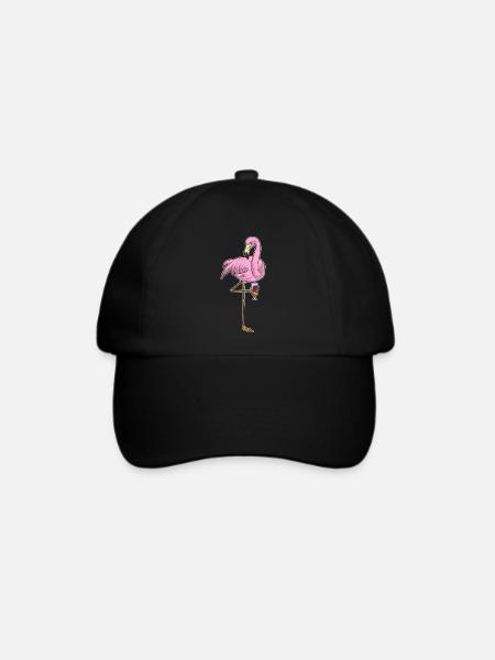 Flamingo Rotwein - Baseballkappe - Schwarz/Schwarz