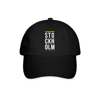 Stockholmer Stadtlogo-Design - Baseballkappe - Schwarz/Schwarz - Vorne