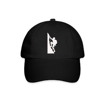 Klettersilhouette am Felsen - Baseballkappe - Schwarz/Schwarz - Vorne