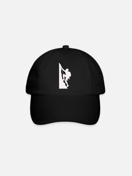 Klettersilhouette am Felsen - Baseballkappe - Schwarz/Schwarz