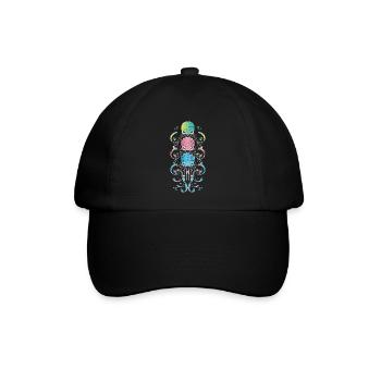 Oktopus - Baseballkappe - Schwarz/Schwarz - Vorne