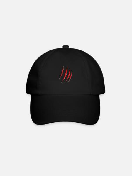 Wolfskralle, Tierkrallenspur - Baseballkappe - Schwarz/Schwarz