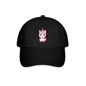 Einhorn, magisches und feenhaftes Wesen - Baseballkappe - Schwarz/Schwarz - Vorne