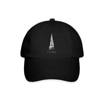 Dubai Burj Khalifa Vintage Herz I Love Emirat VAE - Baseballkappe - Schwarz/Schwarz - Vorne