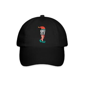 Weihnachts Elf Partnerlook Design Xmas Elfen - Baseballkappe - Schwarz/Schwarz - Vorne