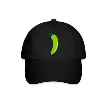 Grüne Chilischote - Baseballkappe - Schwarz/Schwarz - Vorne