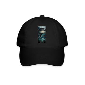 Dive - tolles Scuba Tauchen Design - Baseballkappe - Schwarz/Schwarz - Vorne