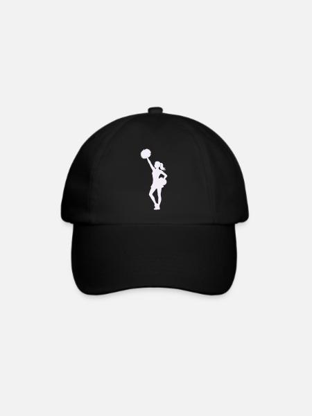 Cheerleading Silhouette mit Pompons - Baseballkappe - Schwarz/Schwarz