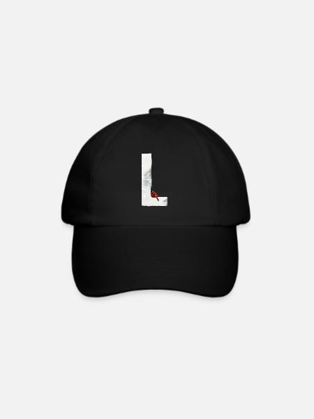 L– dekoratives Schriftzeichen – Winter - Baseballkappe - Schwarz/Schwarz