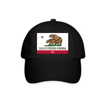 Kalifornien, Kalifornier, Ficken, Bär - Baseballkappe - Schwarz/Schwarz - Vorne