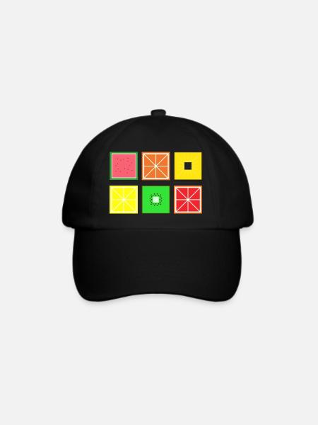 DIGITAL FRUITS - Pixel Frucht - Baseballkappe - Schwarz/Schwarz