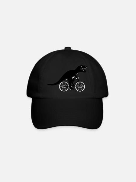 Dino on bike - Baseballkappe - Schwarz/Schwarz