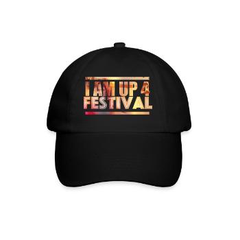 I am up for festival - Baseballkappe - Schwarz/Schwarz - Vorne
