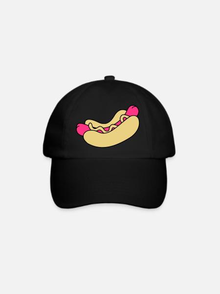 Hot Dog - Baseballkappe - Schwarz/Schwarz