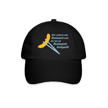 Bob: Wer anderen eine Bratwurst brät, der hat ein - Baseballkappe - Schwarz/Schwarz - Vorne