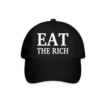 EAT THE RICH - Baseballkappe - Schwarz/Schwarz - Vorne
