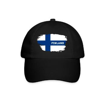 Finnland Flagge / Geschenk Helsinki Skandinavien - Baseballkappe - Schwarz/Schwarz - Vorne