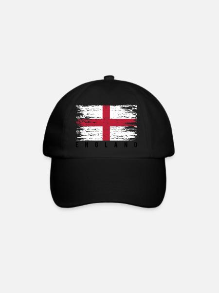 Englisches Kreuz mit Strähnen - Baseballkappe - Schwarz/Schwarz