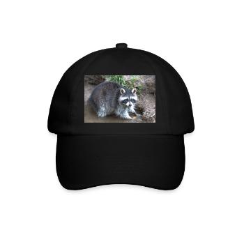 Nordamerikanischer Waschbär (racoons) - Baseballkappe - Schwarz/Schwarz - Vorne
